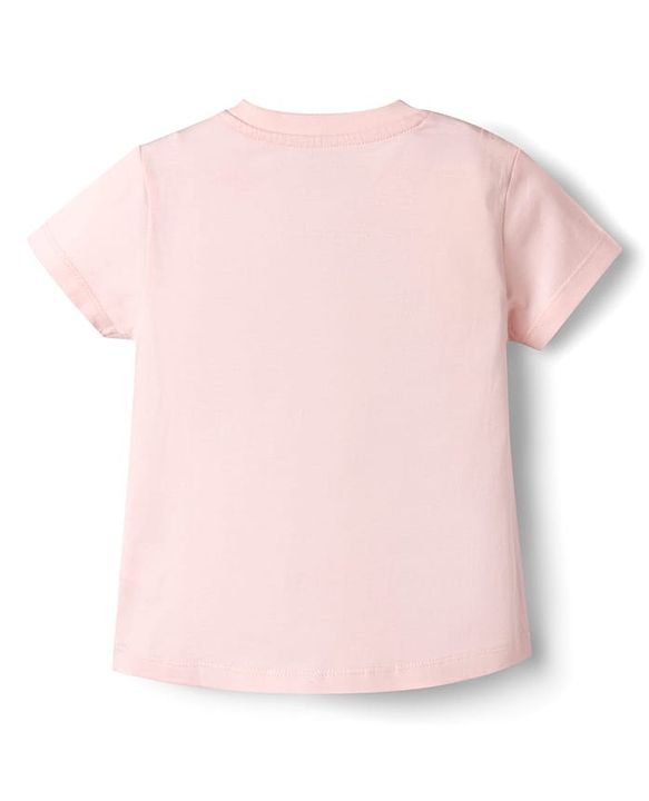 Babyhug Disney Single Jersey Knit Half Sleeves T-Shirt & Shorts Night Suit with Minnie Mouse Print - Pink