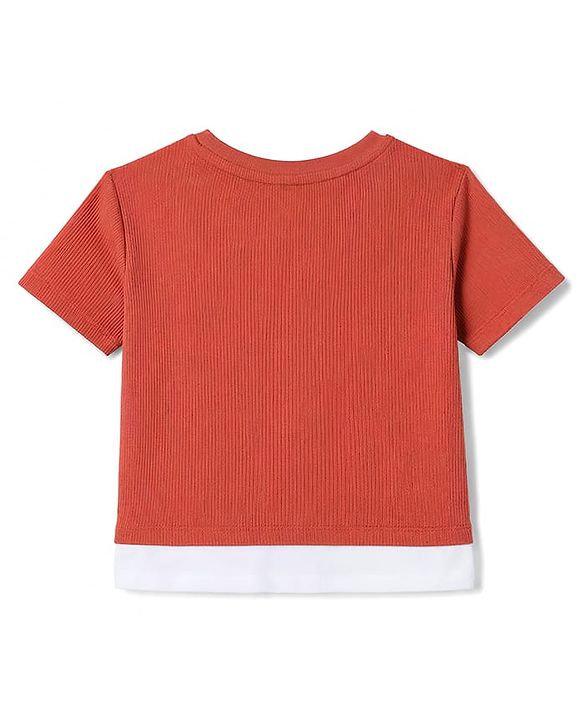 Babyhug Cotton Knit T-Shirt Half Sleeves Structured with Graphics Multi Color 6-9 Months