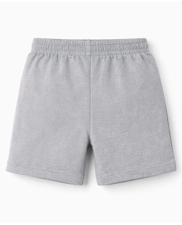 Babyhug Single Jersey Knit Half Sleeves T-Shirt & Shorts Set With Boat Print - Grey