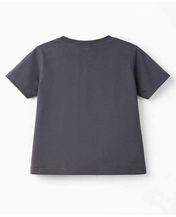 Babyhug Single Jersey Knit Half Sleeves T-Shirt & Shorts Set With Boat Print - Grey