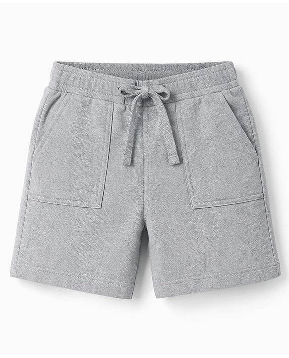 Babyhug Single Jersey Knit Half Sleeves T-Shirt & Shorts Set With Boat Print - Grey