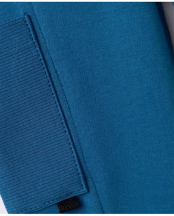 Babyhug Cotton Terry Knit Full Length Solid Lounge Pant - Blue