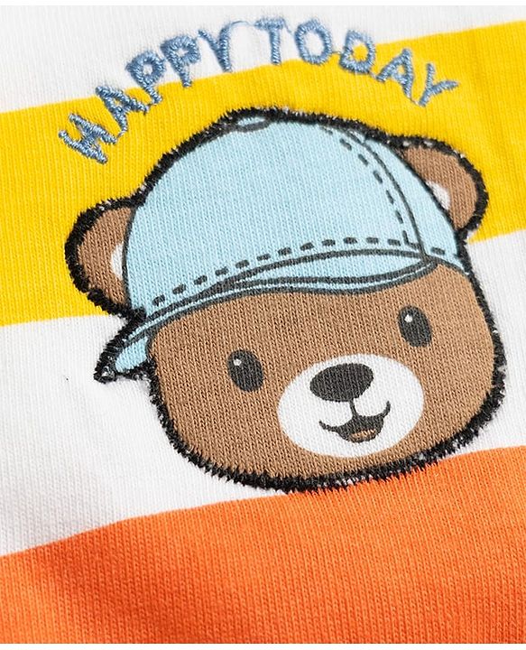 Babyhug Cotton Knit Half Sleeves T-Shirt with Tiger Print - Multicolor