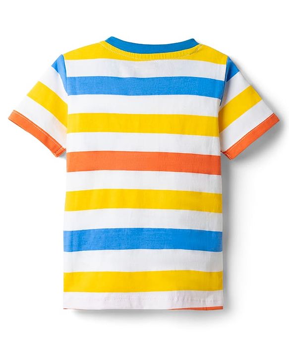 Babyhug Cotton Knit Half Sleeves T-Shirt with Tiger Print - Multicolor