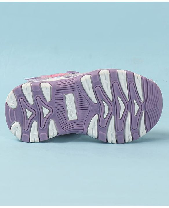 Cute Walk by Babyhug Velcro Closure Sandals with Heart Print - Purple