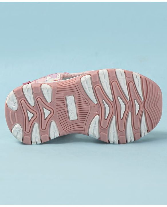 Cute Walk by Babyhug Velcro Closure Sandals with Heart Print - Purple