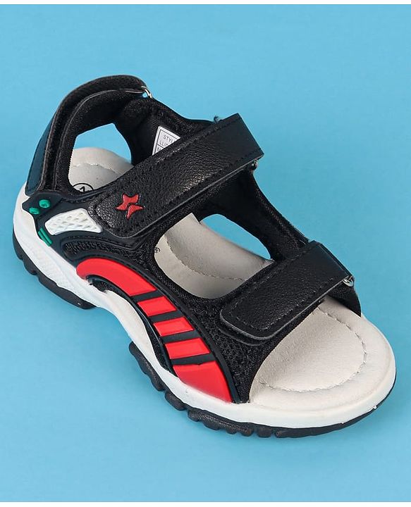 Cute Walk by Babyhug Velcro Closure Solid Sandals - Black