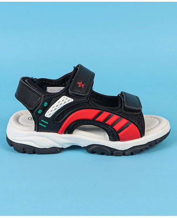 Cute Walk by Babyhug Velcro Closure Solid Sandals - Black