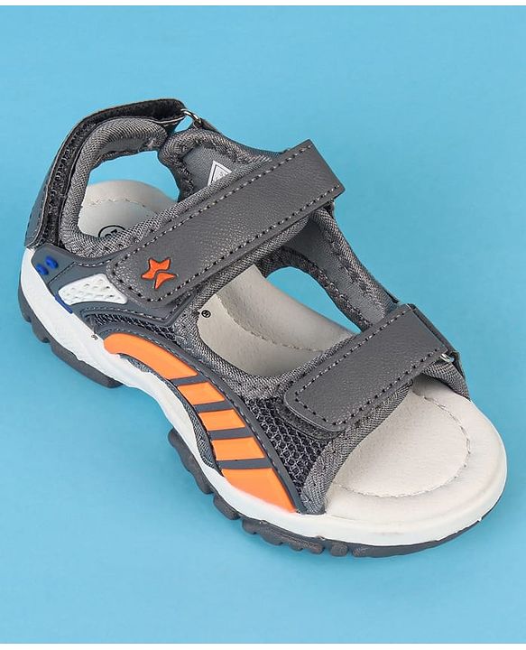 Cute Walk by Babyhug Velcro Closure Solid Sandals - Black