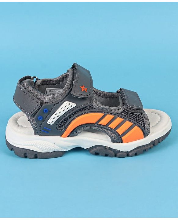 Cute Walk by Babyhug Velcro Closure Solid Sandals - Black