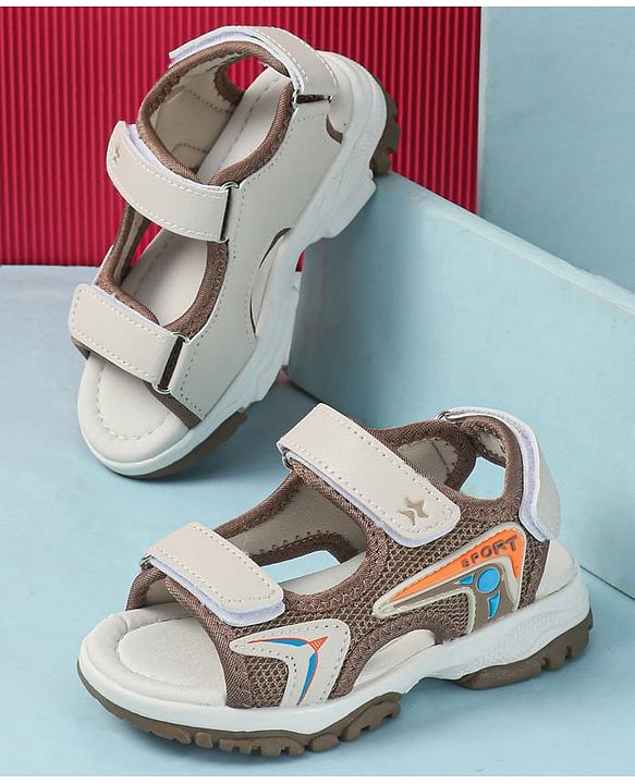 Cute Walk by Babyhug Velcro Closure Solid Sandals - Tan