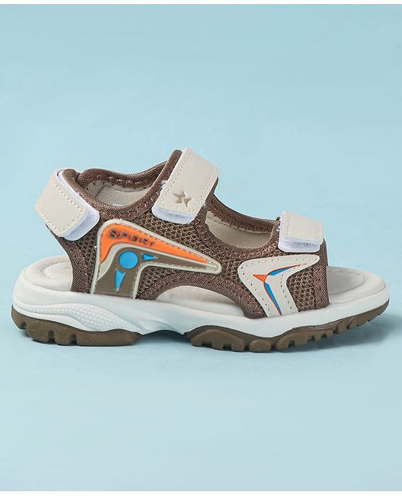 Cute Walk by Babyhug Velcro Closure Solid Sandals - Tan