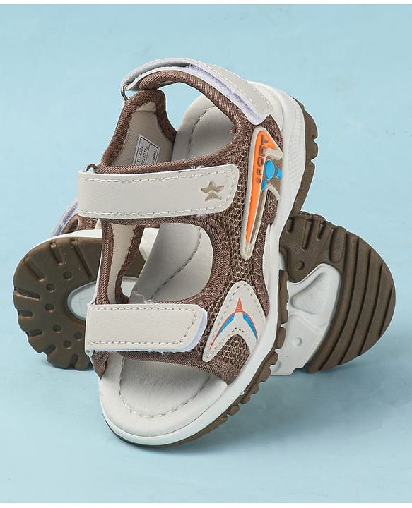 Cute Walk by Babyhug Velcro Closure Solid Sandals - Tan