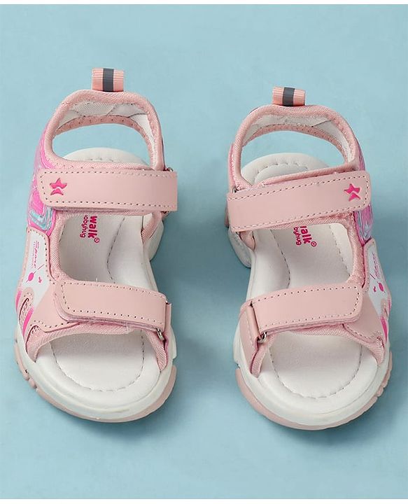 Cute Walk by Babyhug Printed Sandals - Pink