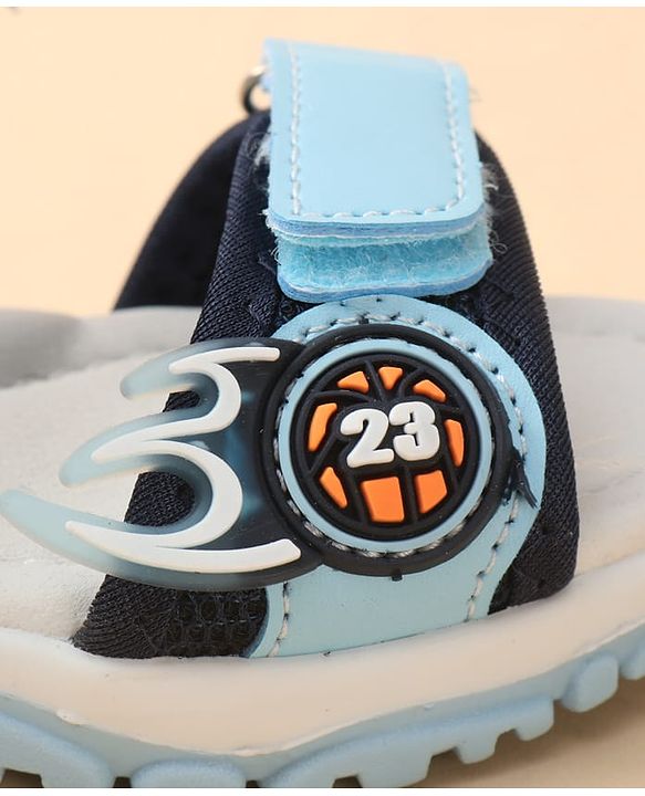 Cute Walk by Babyhug Velcro Closure Sandal With Sports Theme Applique - Navy Blue