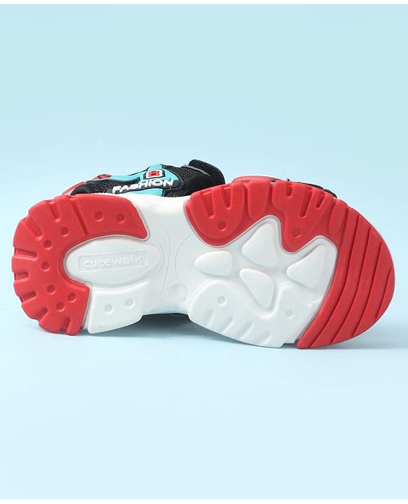 Cute Walk by Babyhug Velcro Closure Sandal With Sports Theme Applique - Navy Blue