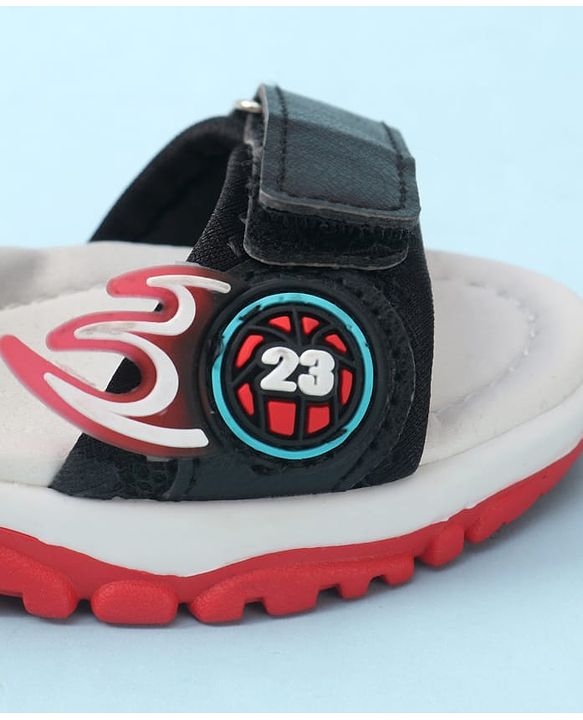 Cute Walk by Babyhug Velcro Closure Sandal With Sports Theme Applique - Navy Blue