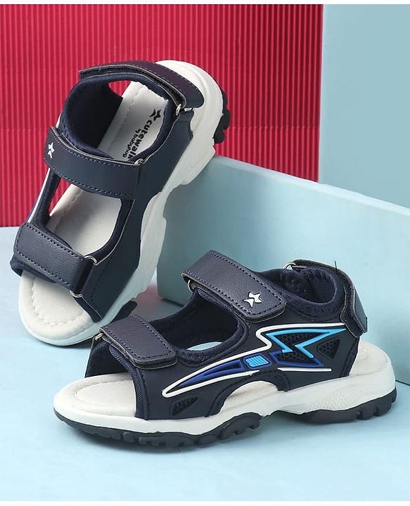 Cute Walk by Babyhug Velcro Closure Sandal With Applique - Navy Blue