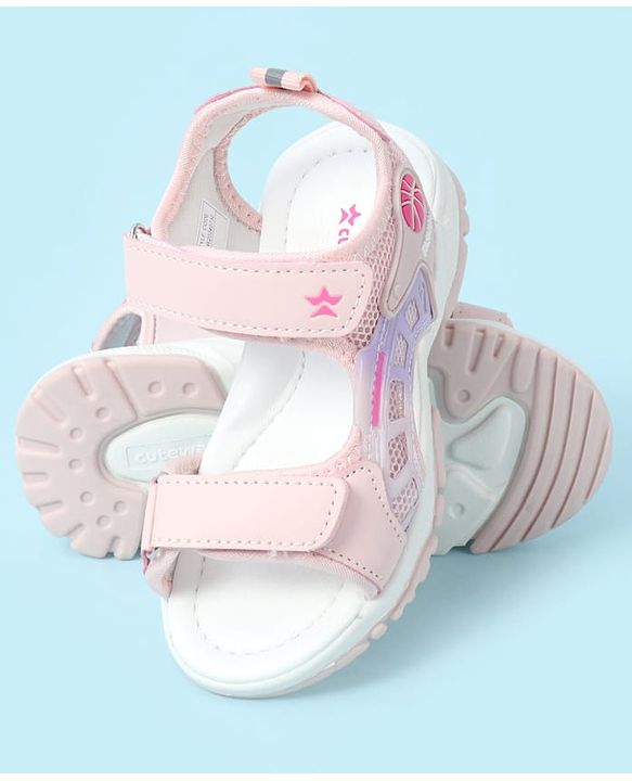 Cute Walk by Babyhug Velcro Closure Sandal With Applique - Pink