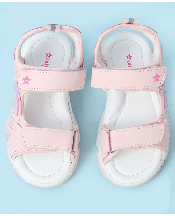 Cute Walk by Babyhug Velcro Closure Sandal With Applique - Pink