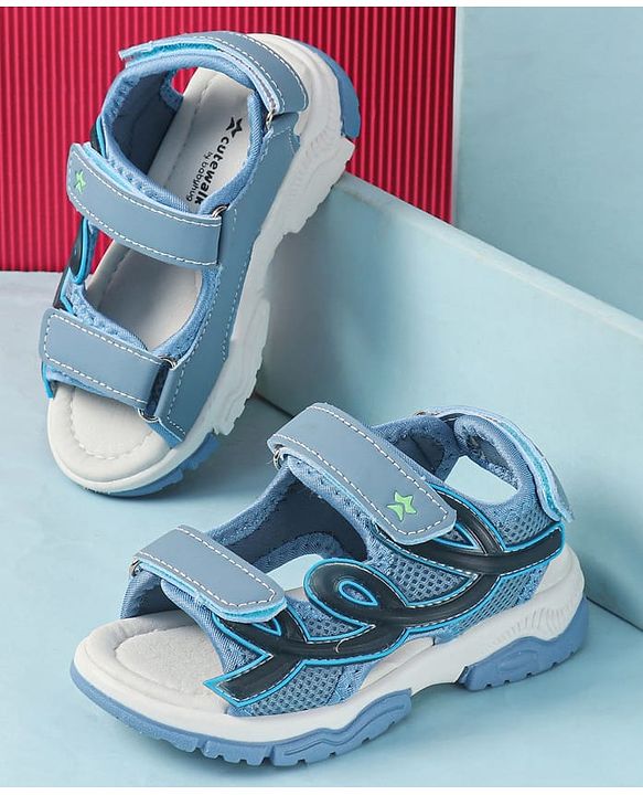 Cute Walk by Babyhug Velcro Closure Solid Sandals - Black