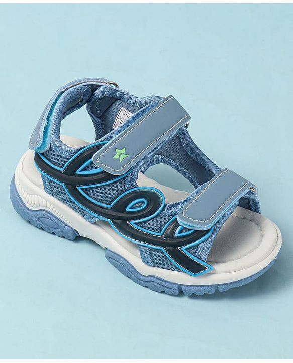 Cute Walk by Babyhug Velcro Closure Solid Sandals - Black
