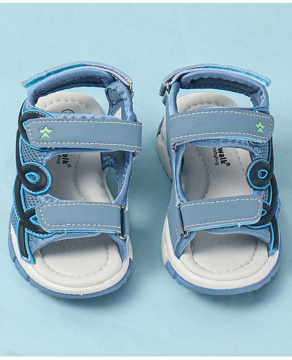 Cute Walk by Babyhug Velcro Closure Solid Sandals - Black