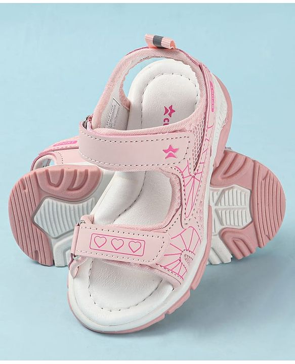 Cute Walk by Babyhug Velcro Closure Printed Sandals - Pink