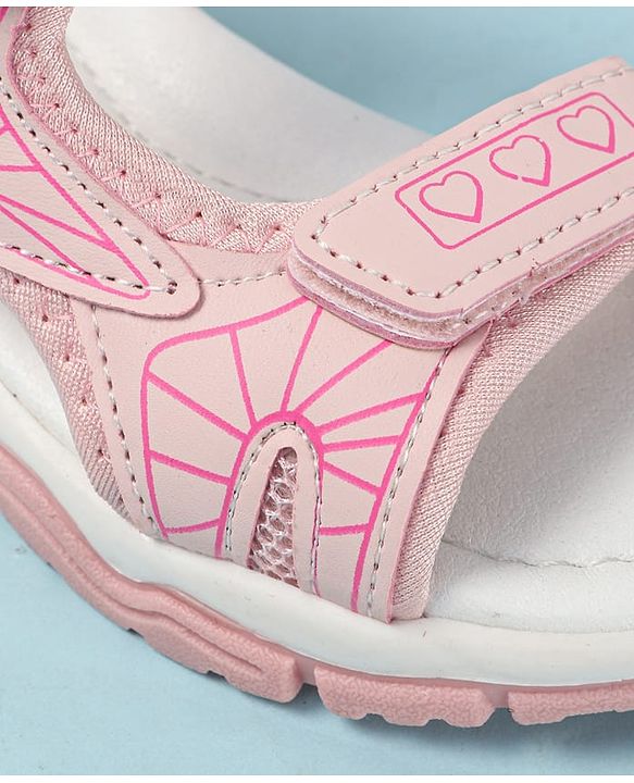 Cute Walk by Babyhug Velcro Closure Printed Sandals - Pink