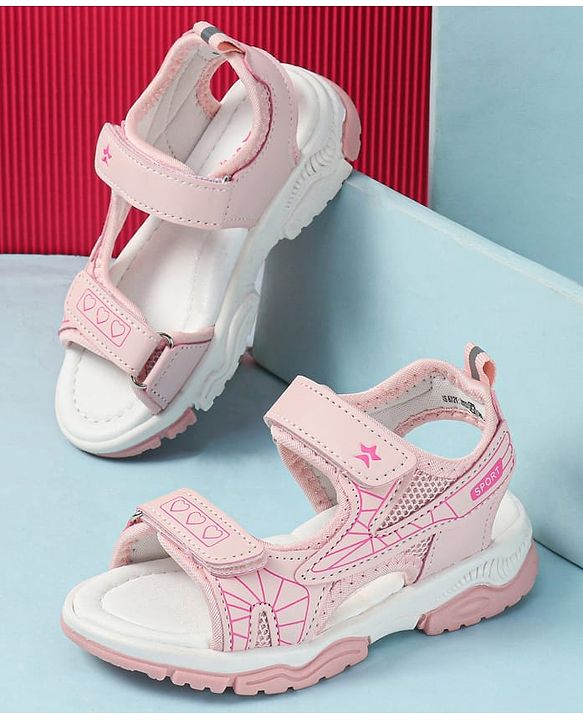 Cute Walk by Babyhug Velcro Closure Printed Sandals - Pink