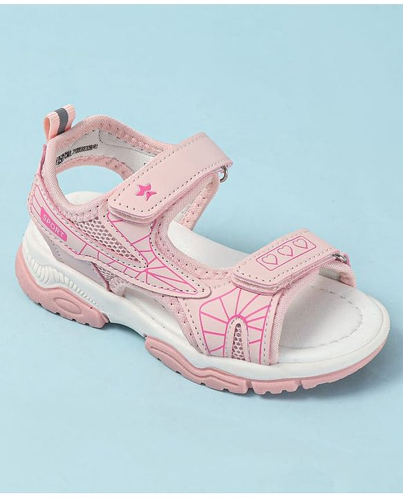 Cute Walk by Babyhug Velcro Closure Printed Sandals - Pink