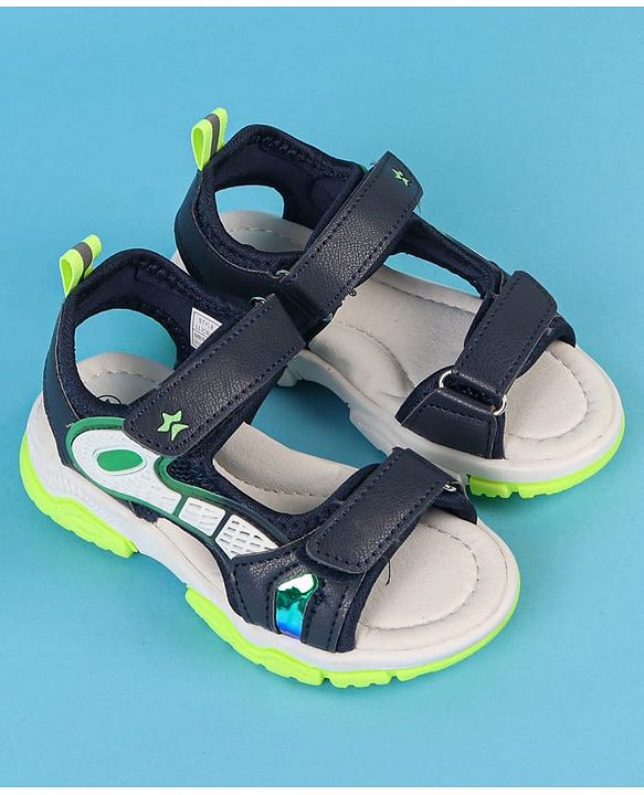 Cute Walk by Babyhug Velcro Closure Solid Sandals - Navy Blue
