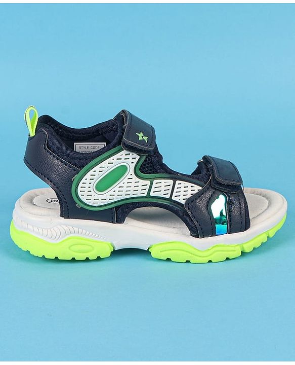 Cute Walk by Babyhug Velcro Closure Solid Sandals - Navy Blue