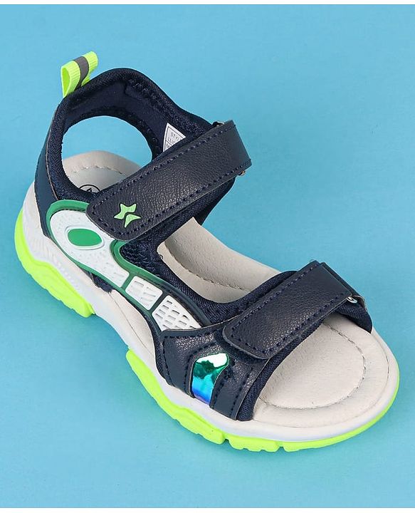 Cute Walk by Babyhug Velcro Closure Solid Sandals - Navy Blue