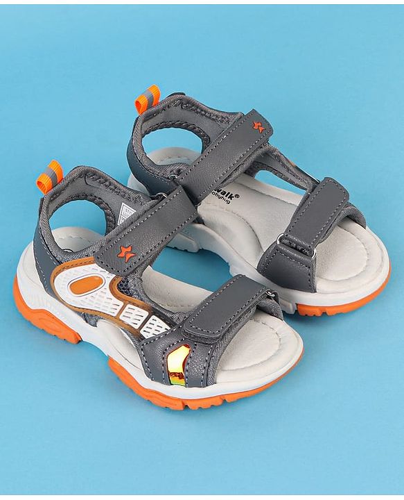 Cute Walk by Babyhug Velcro Closure Solid Sandals - Navy Blue