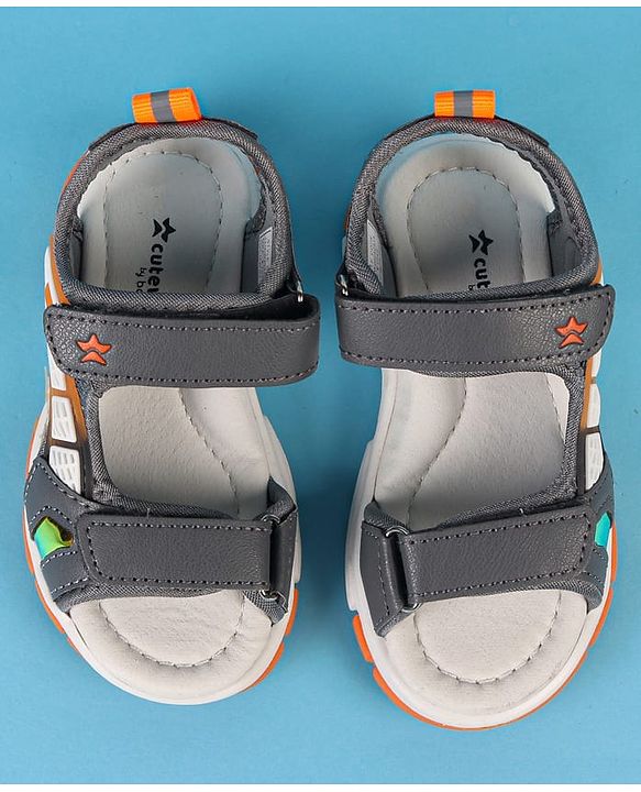Cute Walk by Babyhug Velcro Closure Solid Sandals - Navy Blue