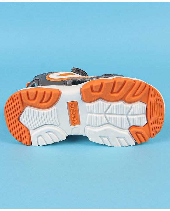 Cute Walk by Babyhug Velcro Closure Solid Sandals - Navy Blue