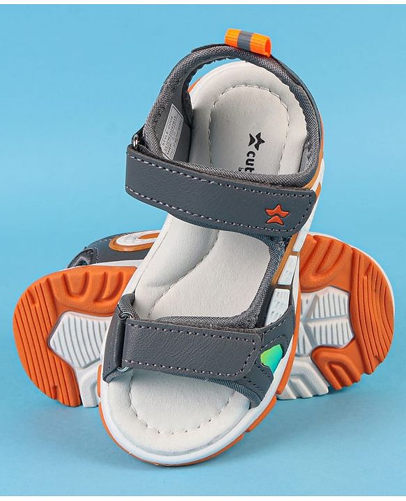 Cute Walk by Babyhug Velcro Closure Solid Sandals - Navy Blue