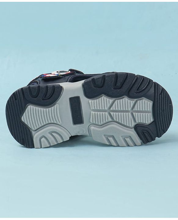Cute Walk by Babyhug Velcro Closure Sandals with Astronaut Applique - Navy Blue
