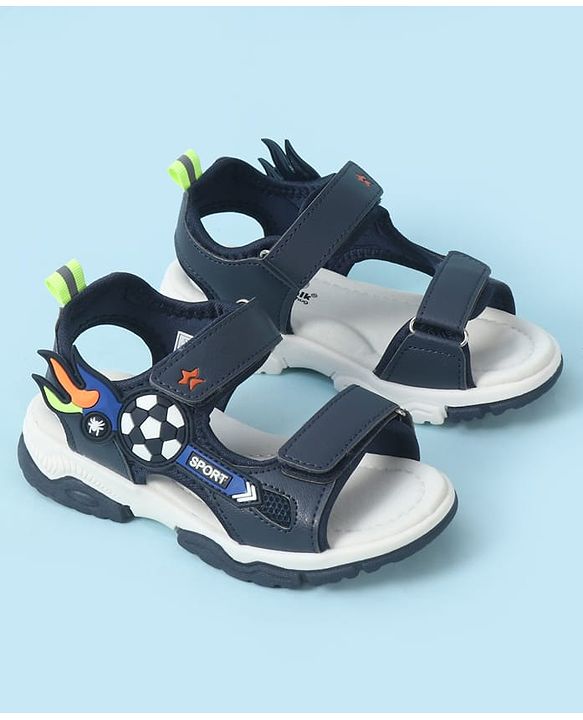 Cute Walk by Babyhug Velcro Closure Sandal With Applique - Navy Blue