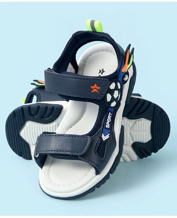Cute Walk by Babyhug Velcro Closure Sandal With Applique - Navy Blue