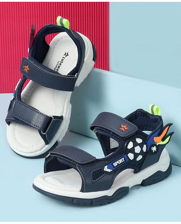 Cute Walk by Babyhug Velcro Closure Sandal With Applique - Navy Blue
