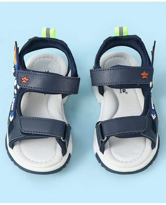 Cute Walk by Babyhug Velcro Closure Sandal With Applique - Navy Blue