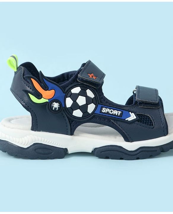 Cute Walk by Babyhug Velcro Closure Sandal With Applique - Navy Blue