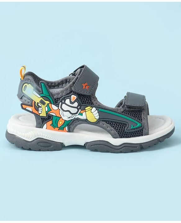 Cute Walk by Babyhug Velcro Closure Sandal With Applique - Grey