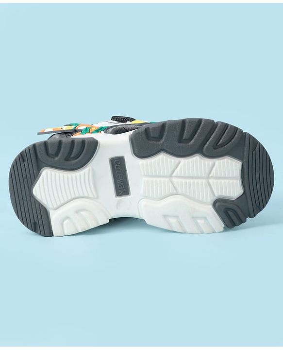 Cute Walk by Babyhug Velcro Closure Sandal With Applique - Grey