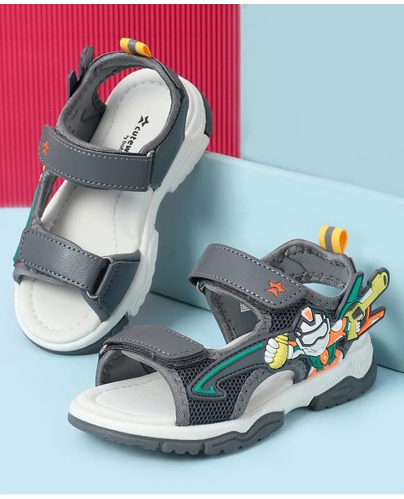 Cute Walk by Babyhug Velcro Closure Sandal With Applique - Grey