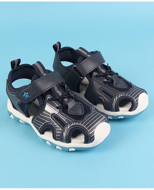Cute Walk by Babyhug Velcro Closure Solid Sandals - Black