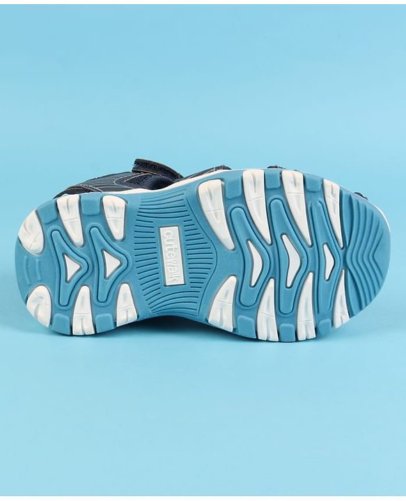 Cute Walk by Babyhug Velcro Closure Solid Sandals - Black