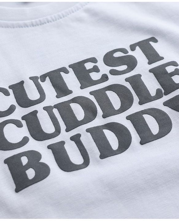 Babyhug 100% Cotton Knit Half Sleeves Striped & Animal Embroidered Dungaree With Text Printed Tee - Light Blue